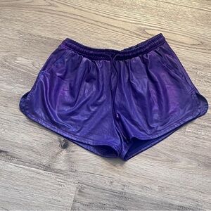 Women's Metallic Shorts Shiny Elastic Waist Sparkly Yoga Hot Booty Dance Small